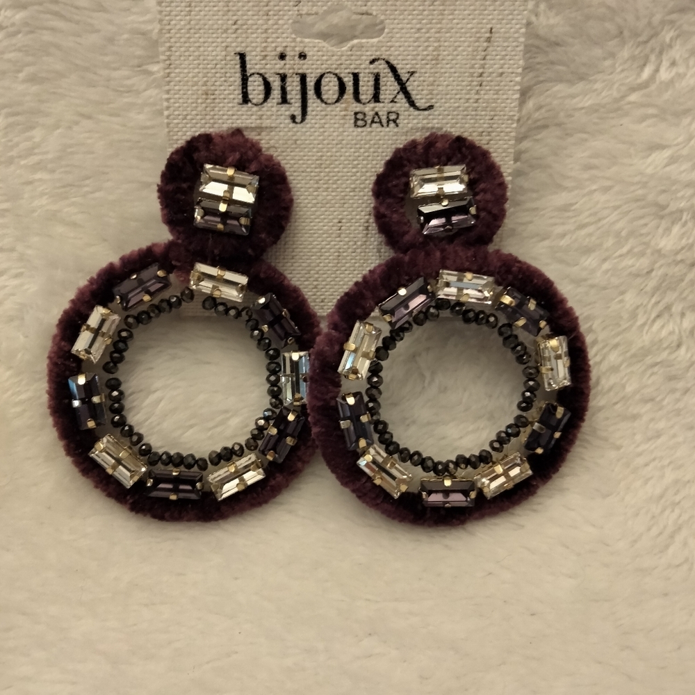 Bijoux bar suede hoop pierce earrings